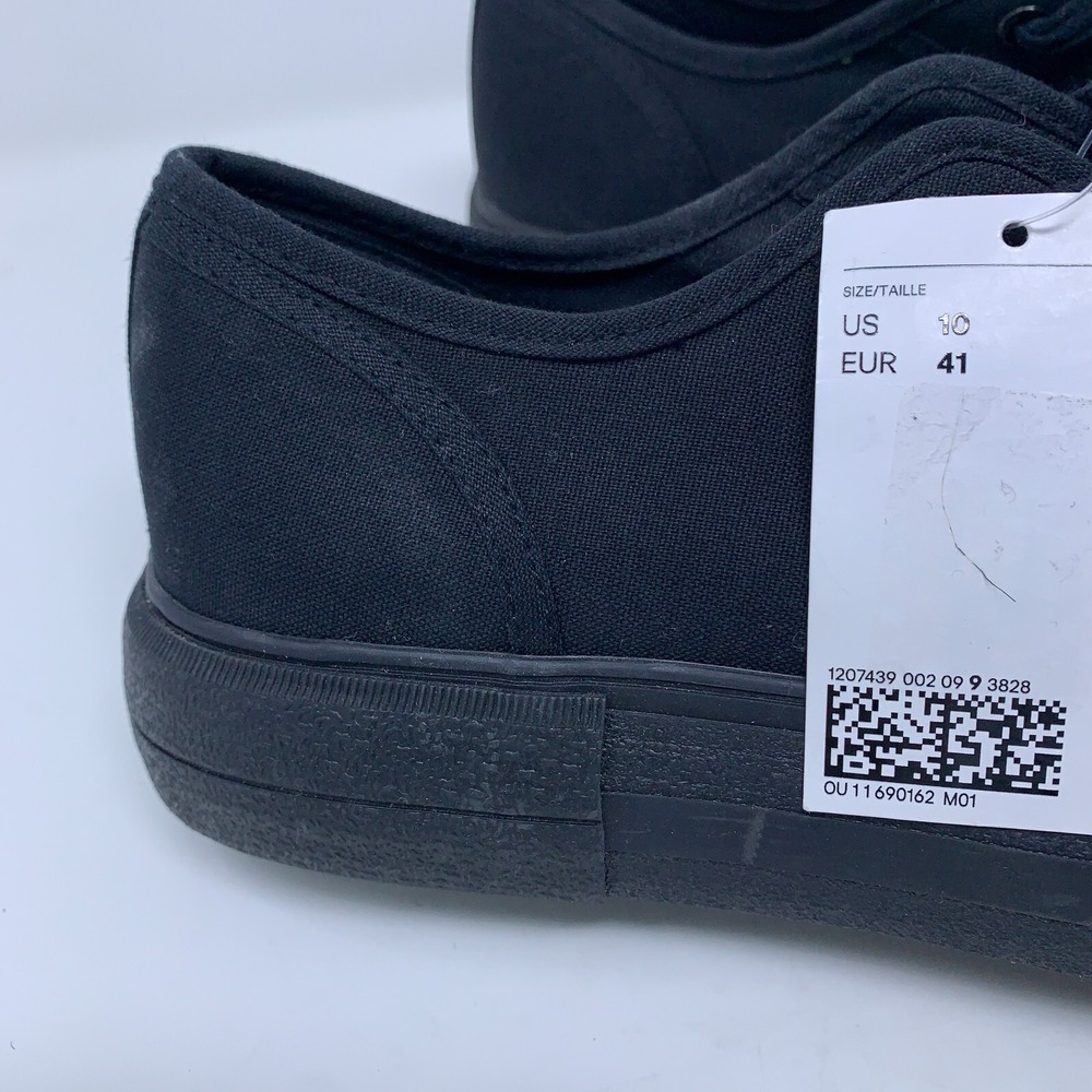 H&M Womens Shoe Size 10 Black Canvas Lace Up Sneakers NWT - Picture 7 of 10